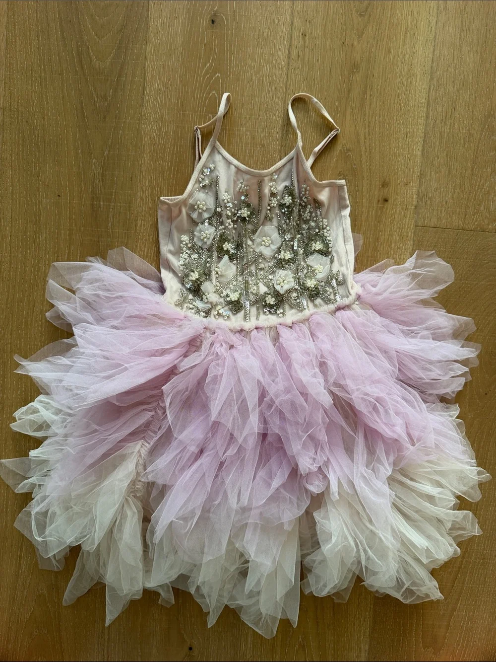 Ooh! La, La! Couture Pink and Cream Embellished Tulle Ballet Costume
